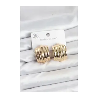 Vintage Model 316L Çelik Gold Renk Kadın Küpe