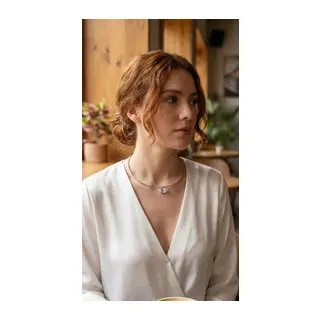 Pirinç Gümüş Renk Choker Model Zirkon Taşlı Kadın Kolye