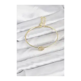 Gold Renk Pirinç Model Kadın Bileklik