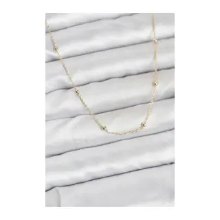 CM 14K Gold Renk Minik Top Zincirli Kadın Kolye