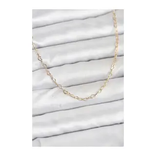 CM 14K Gold Renk Kalp Zincirli Kadın Kolye