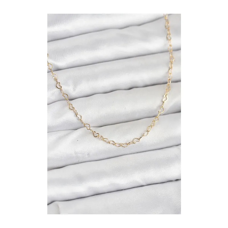 CM 14K Gold Renk Kalp Zincirli Kadın Kolye