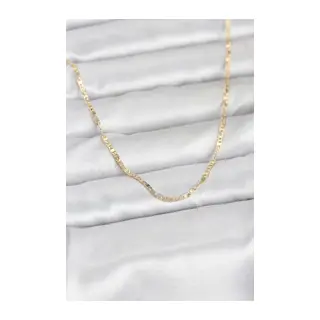 CM 14K Gold Renk Yassı Zincir Model 60 cm Kadın Kolye