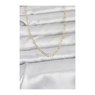 CM 14K Gold Renk Kalp Zincirli 60 cm Kadın Kolye