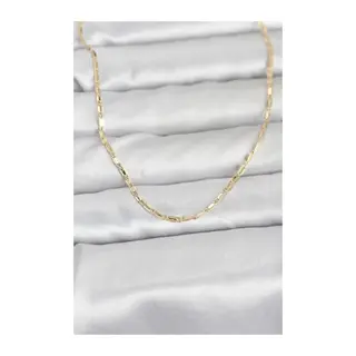 CM 14K Gold Renk Lazerli Zincir Model 60 cm Kadın Kolye