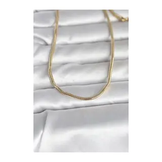 CM 14K Gold Renk Yılan Zincir Model 60 cm Kadın Kolye