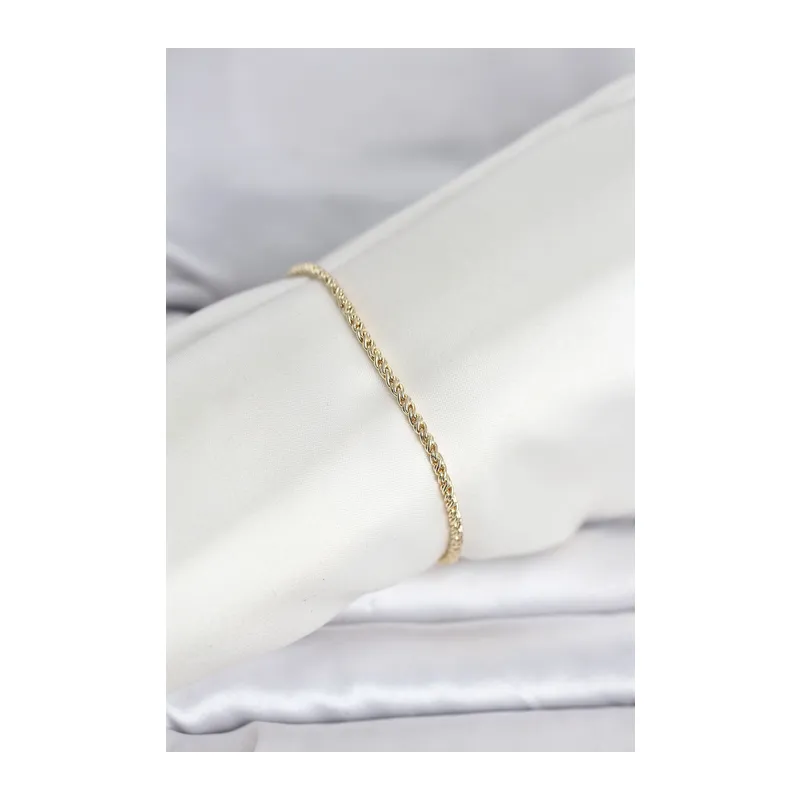 CM 14K Gold Renk Burgulu Zincir Model Kadın Bileklik