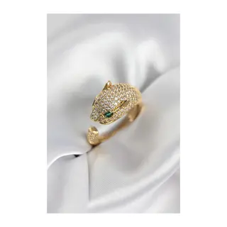 Jaguar Model Gold Renk Zirkon Taşlı Kadın Yüzük