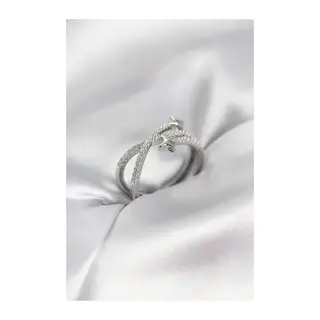Gümüş Renk Zirkon Taşlı Halley Model Kadın Yüzük