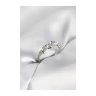 Gümüş Renk Zirkon Taşlı Sarmal Yılan Model Kadın Yüzük