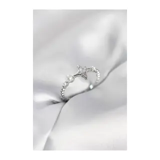 Minimal Kutup Yıldızı Model Zirkon Taşlı Gümüş Renk Kadın Yüzük
