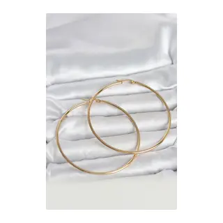 316L Çelik Gold Renk 70 mm Kadın Halka Küpe