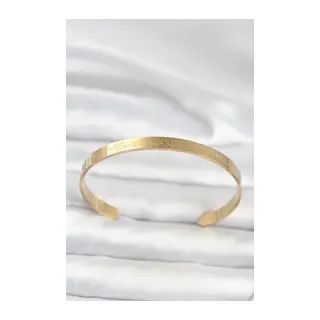 316L Çelik Gold Renk Ayetel Kürsi Yazılı Bileklik