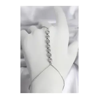 Pirinç Gümüş Renk Sıralı Zirkon Taşlı Kadın Şahmeran