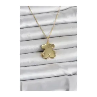 316L Çelik Zincir Gold Renk Ayıcık Model Açılabilir Kadın Kolye