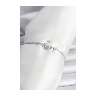 Pirinç Gümüş Renk Zirkon Taşlı Swan Model Su Yolu Kadın Bileklik