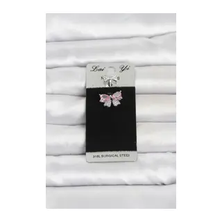 316L Cerrahi Çelik Pembe Fiyonk Model Göbek Piercing