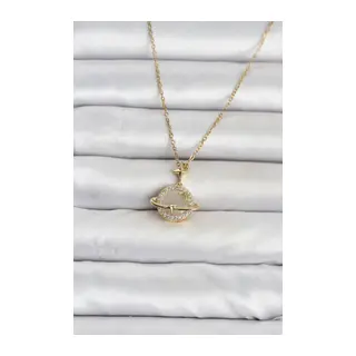 316L Çelik Zincir Gold Renk Gezegen Model Kadın Kolye