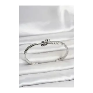 Gümüş Renk Düğüm Model Pirinç Kadın Bileklik