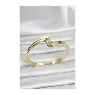 Zikzak Model Gold Renk Pirinç Kadın Bileklik