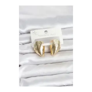 316L Çelik Gold Renk Midye Model Kadın Küpe