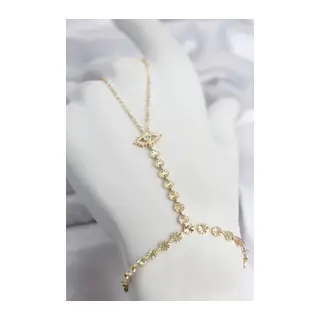 Gold Renk Pirinç Zirkon Taşlı Göz Model Şahmeran