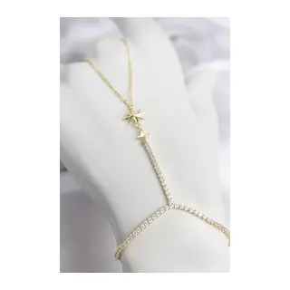 Gold Renk Pirinç Zirkon Taşlı Kutup Yıldızı Model Şahmeran