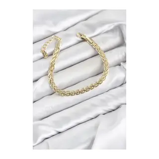 CM Singapur Zincir Model Gold Renk Pirinç Kadın Bileklik