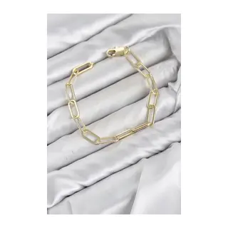 CM Ataş Zincir Model Gold Renk Pirinç Kadın Bileklik