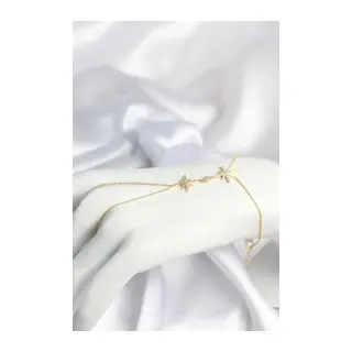 Pirinç Gold Renk Kutup Yıldızı Model Zirkon Taşlı Şahmeran