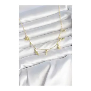 Pirinç Gold Renk Minimal Deniz Konsept Kadın Kolye