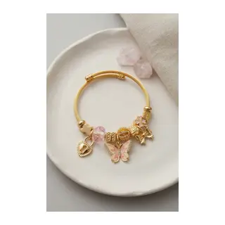 Pembe Kelebek Charmlı Bileklik