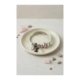 Siyah Dinazor Model Charmlı Gümüş Renk Bileklik