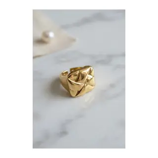 Geometrik Origami Tasarımlı Ayarlanabilir Gold Renk Yüzük