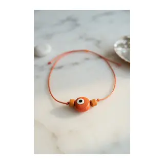 Handmade Bohem Turuncu Nazar Kolye