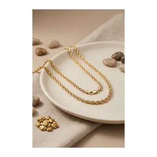 CM Burgu Zincir Model Gold Renk 50 cm Kadın Kolye