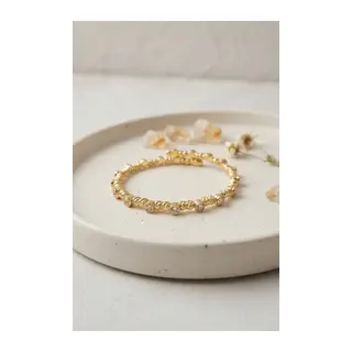 Gold Renk Dorika Model Sıralı Zirkon Taşlı Kadın Bileklik