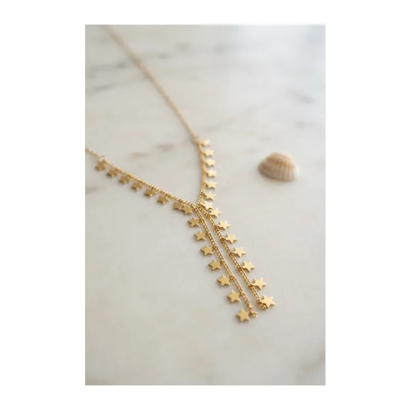 Gold Pirinç Yıldız Model Kadın Kolye