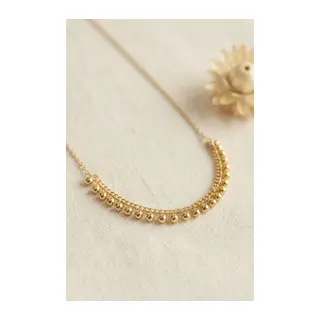 Gold Pirinç Topçuk Model Kadın Kolye