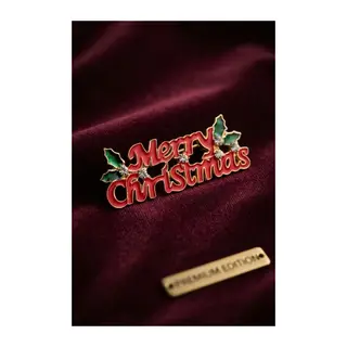 Yılbaşı Temalı Merry Chirstmas Yazılı Broş