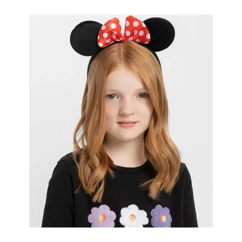 Kırmızı Fiyonklu Minnie Mouse Taç Fare Tacı Kafa Bandı