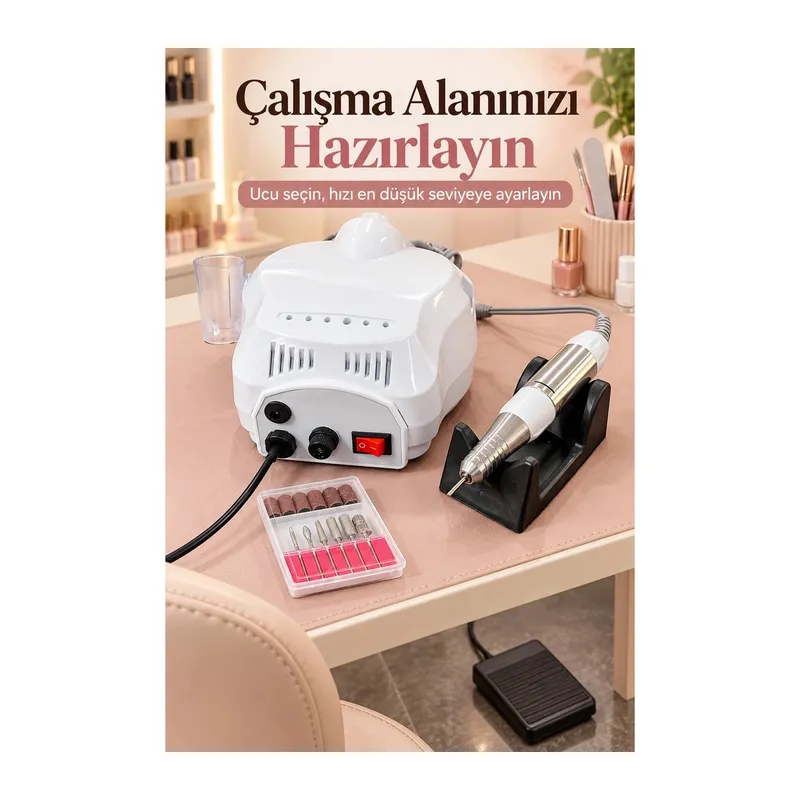 Tırnak Şekillendirme Cihazı Değiştirilebilir Uçlu Elektrikli Törpü Seti