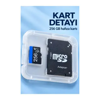 Şeffaf Kutulu 256 GB Micro SD Hafıza Kartı