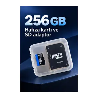 256 GB Micro SD Hafıza Kartı ve SD Adaptör