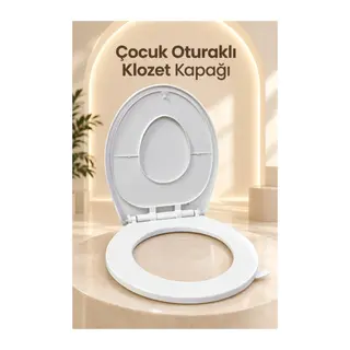 Çocuk Oturağı Entegre Beyaz Aile Klozet Kapağı