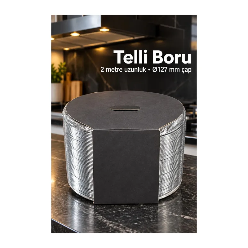 3 Metre Aspiratör Borusu 127 mm Telli Yapı