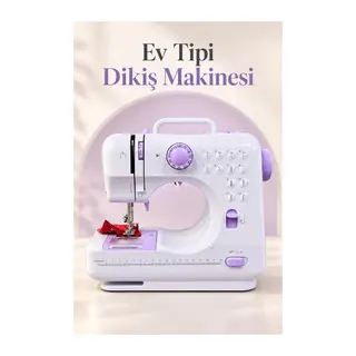 Ayak Pedallı Dikiş Makinesi Beyaz Lila Mini Tasarım