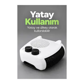 Elektrikli Fanlı Isıtıcı Bakır Sargılı Motorlu Beyaz