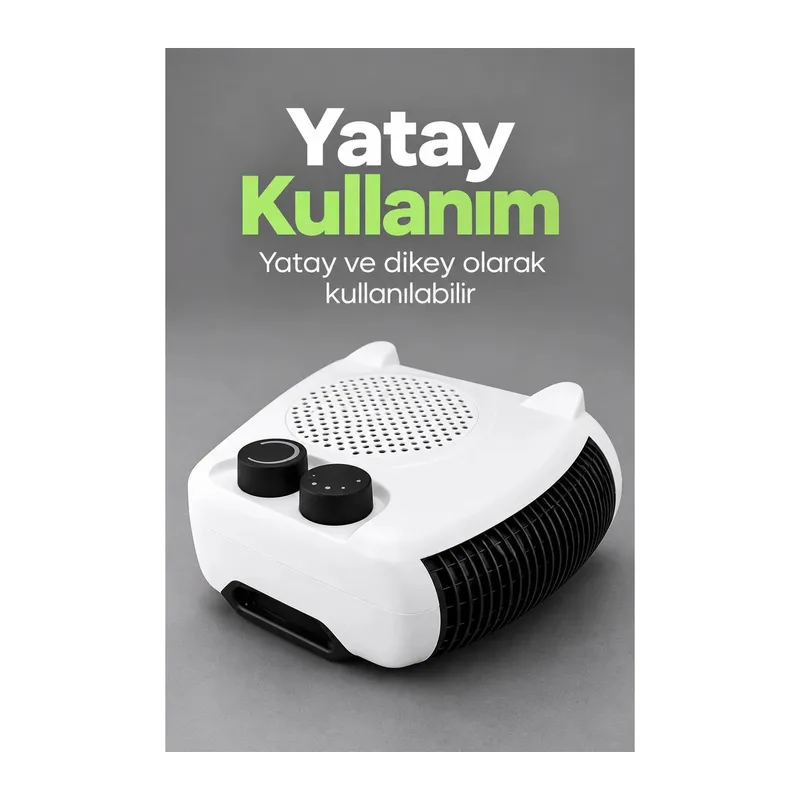 Elektrikli Fanlı Isıtıcı Bakır Sargılı Motorlu Beyaz