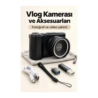 Otomatik Odaklamalı Dijital Fotoğraf Makinesi 4K Video ve Fotoğraf Çekimi